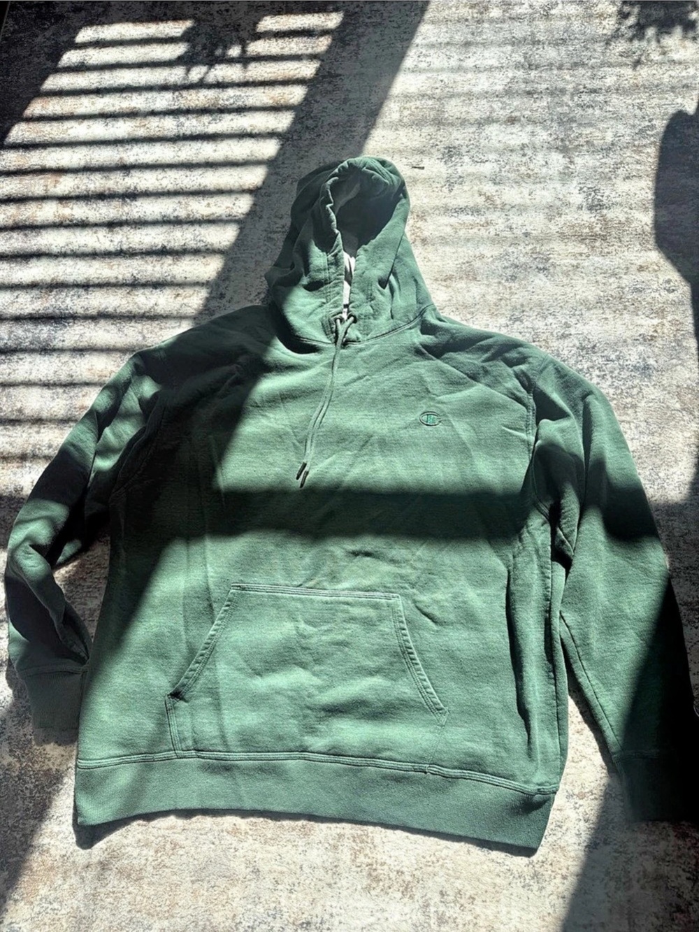 Champion Authentic Athleticwear Hoodie Green Cotton Size Medium
